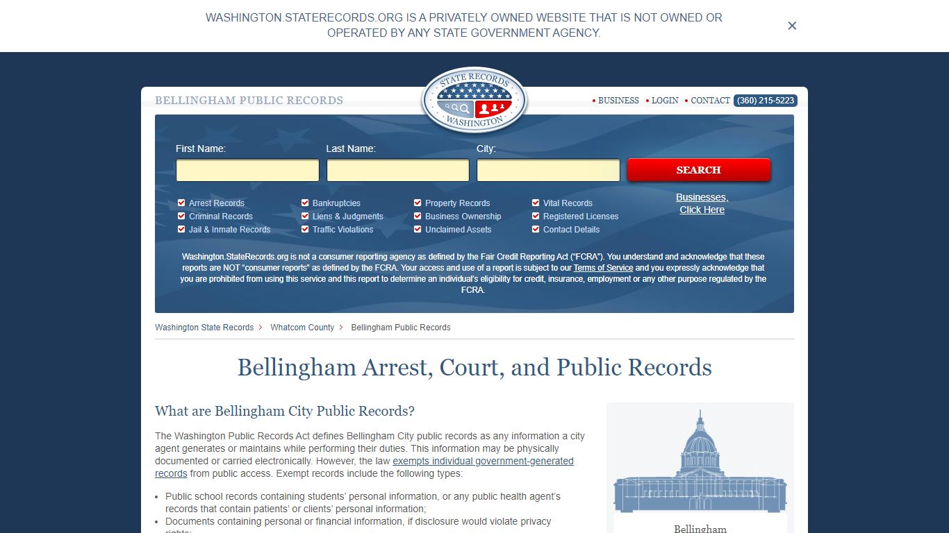 Bellingham Arrest and Public Records | Washington.StateRecords.org